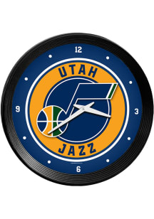 Utah Jazz Ribbed Frame Wall Clock