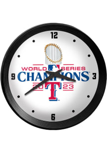 Texas Rangers 2023 World Series Champions Ribbed Frame Wall Clock
