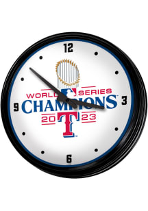 Texas Rangers 2023 World Series Champions Retro Lighted Wall Clock