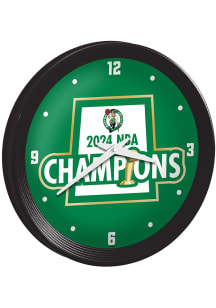 Boston Celtics NBA Finals Champions 2024 Ribbed Frame Wall Clock