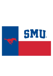SMU Mustangs 3x5 Texas Style Grommet Blue Silk Screen Grommet Flag