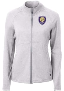 Cutter and Buck Orlando City SC Womens Grey Adapt Eco Knit Light Weight Jacket