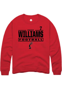 Chance Williams Rally Mens Red Cincinnati Bearcats NIL Stacked Box Player Crew