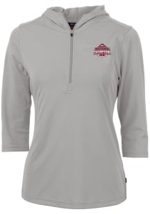 Womens Ohio State Buckeyes Grey Cutter and Buck 2024 Football National Champion Virtue Eco Pique..