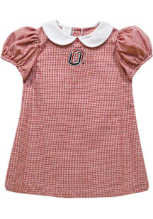 Vive La Fete UNO Mavericks Toddler Girls Red Gingham Collar Short Sleeve Dress