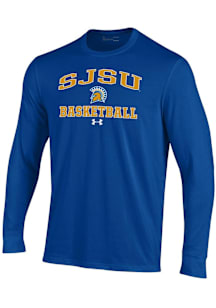 Under Armour San Jose State Spartans Blue Basketball Performance Long Sleeve T Shirt