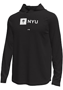 Under Armour NYU Violets Mens Black Logo Tech Stretch Hood