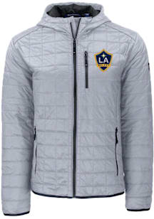 Cutter and Buck LA Galaxy Mens Grey Rainier PrimaLoft Hood Filled Jacket