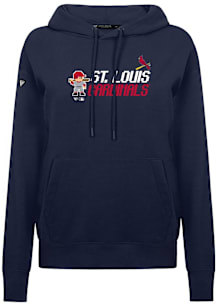 Levelwear St Louis Cardinals Womens Navy Blue Adorn 8-Bit Baseball Hooded Sweatshirt