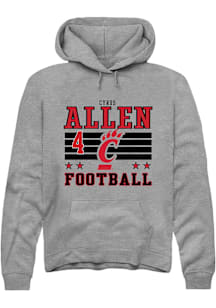 Cyrus Allen Cincinnati Bearcats Mens Grey Football NIL Striped Player Hood