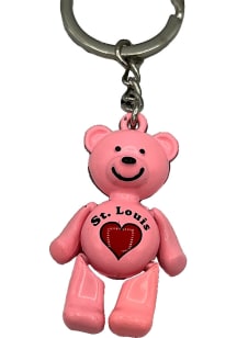 St Louis Pink Bear Keychain