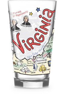 Virginia Fish-Kiss State Icon Design 16oz Pint Glass - Red