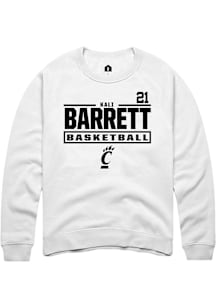 Kali Barrett Cincinnati Bearcats Mens White NIL Stacked Box Player Crew