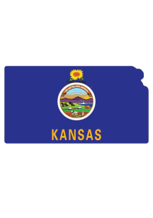 Kansas 4x4 State Flag Auto Decal - Blue