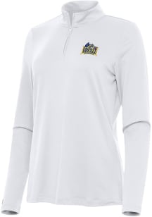 Womens Drexel Dragons White Antigua Reprocess Recycled Qtr Zip Pullover
