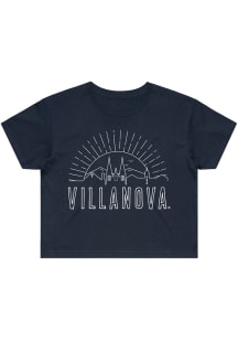 Uscape Villanova Wildcats Womens Navy Blue Adventurer Crop Short Sleeve T-Shirt