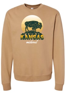 Uscape Kansas Mens Tan Neon Sign Long Sleeve Crew Sweatshirt