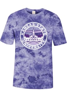 Uscape K-State Wildcats Purple Crystal Tie Dye Short Sleeve T Shirt