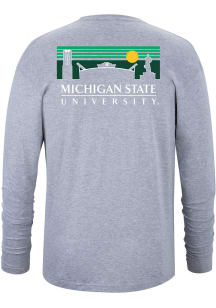Uscape Michigan State Spartans Grey Retro Sky Long Sleeve T Shirt
