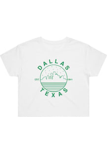 Uscape Dallas Ft Worth Womens White Starry Skyline Short Sleeve T-Shirt