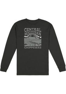 Uscape Central Michigan Chippewas Black Sunburst Garment Dyed Long Sleeve T Shirt