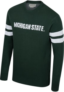 Uscape Michigan State Spartans Mens Green Olympic Jacquard Long Sleeve Sweater