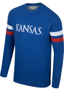 Uscape Kansas Jayhawks Mens Blue Olympic Jacquard Long Sleeve Sweater