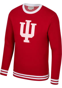 Mens Indiana Hoosiers Crimson Uscape Jacquard Primary Logo Long Sleeve Sweater