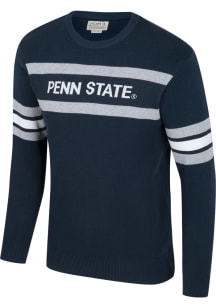 Mens Penn State Nittany Lions Navy Blue Uscape Jacquard Stripes Long Sleeve Sweater