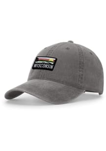 Uscape Wisconsin 324 Retro Patch Pigment Baseball Adjustable Hat - Charcoal