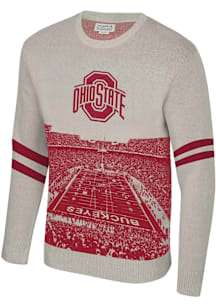 Uscape Ohio State Buckeyes Mens White Renew Football Stadium Long Sleeve Sweater