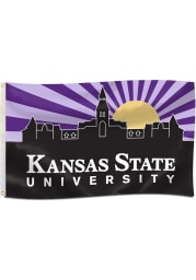 K-State Wildcats Skyline Purple Silk Screen Grommet Flag