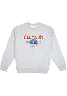 Uscape Clemson Tigers Mens Grey Football New Heights Football Long Sleeve Crew Sweatshirt