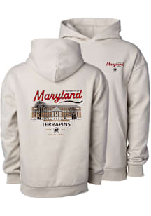 Uscape Maryland Terrapins Mens Ivory Socialite Long Sleeve Hoodie