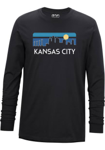 Uscape Kansas City Black Retro Skyline Long Sleeve Fashion T Shirt