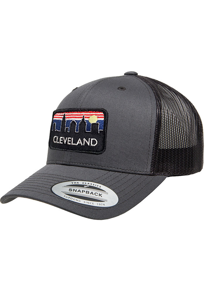 Cleveland Retro Skyline Elevated Trucker Adjustable Hat - Charcoal