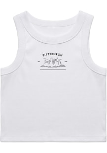 Uscape Pittsburgh Womens White Skyline Est 1758 Tank Top