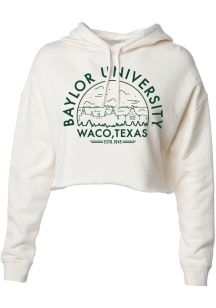 Uscape Baylor Bears Womens White Voyager Crop Hooded Sweatshirt