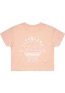 Uscape Cleveland Womens Pink Starry Skyline Short Sleeve T-Shirt