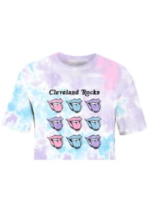 Uscape Cleveland Womens White Pastel Lips Short Sleeve T-Shirt