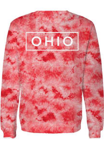 Uscape Ohio Mens Red Simple Boxy Long Sleeve Crew Sweatshirt