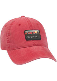 Uscape Cincinnati Retro Skyline Patch Dad Adjustable Hat - Red