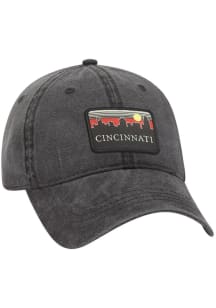 Uscape Cincinnati Retro Skyline Patch Dad Adjustable Hat - Black