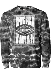 Uscape Chicago Mens Black Poster Long Sleeve Crew Sweatshirt