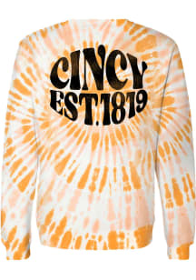 Uscape Cincinnati Mens Orange Funky Circle Long Sleeve Crew Sweatshirt