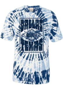 Dallas Navy Blue Tie Dye Poster Short Sleeve Fashion T Shirt