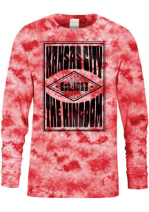 Kansas City Red Tie Dye Poster Long Sleeve Crew Sweatshirt