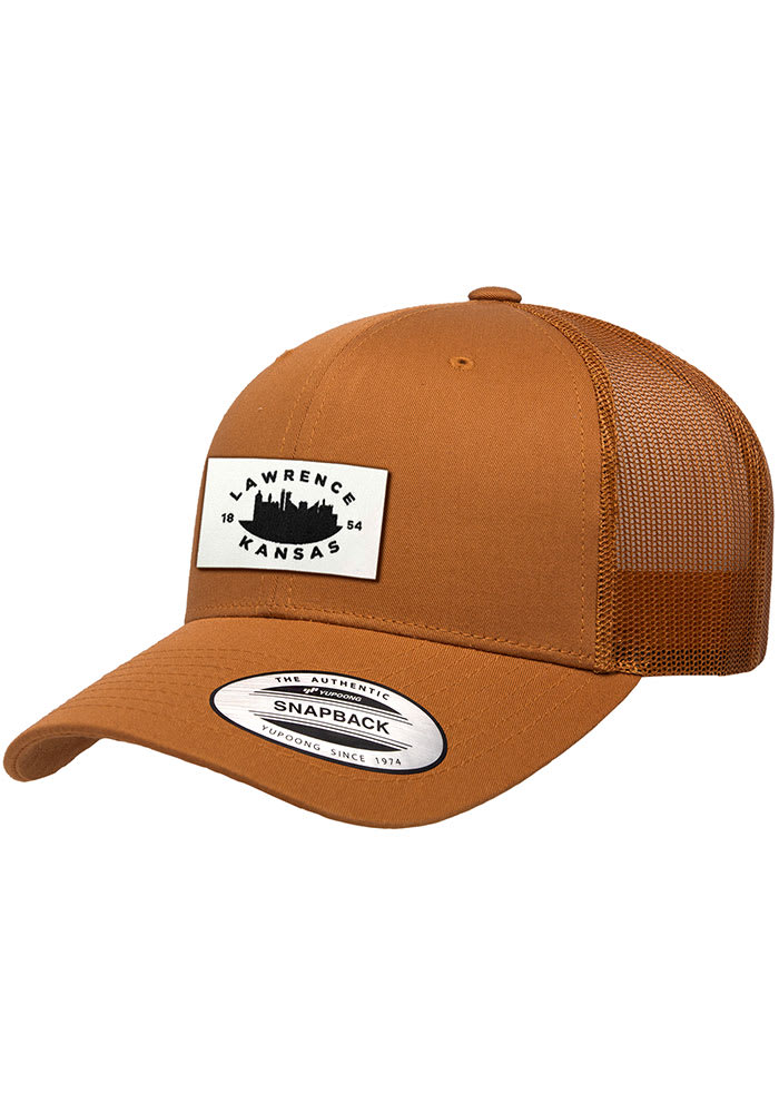 Kansas Woven Label Elevated Trucker Adjustable Hat - Brown