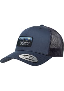 Uscape Lawrence Retro Skyline Patch Trucker Adjustable Hat - Navy Blue
