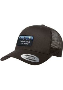 Uscape Lawrence Retro Skyline Patch Trucker Elevated Trucker Adjustable Hat - Black